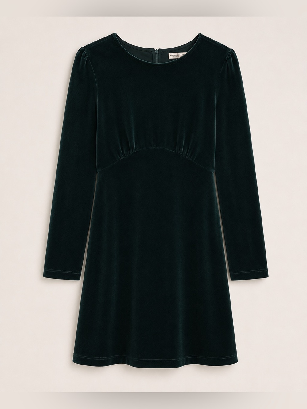 Green long sleeve velvet dress size medium
